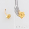 CLUM SAKURA FLOWER FIVE PETAL FLOWER POLISH 316L SURGICAL STEEL L-SHAPE NOSE RING
